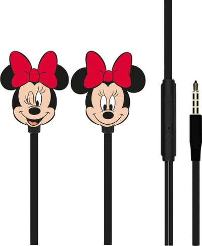 Kufje me kabllo Disney Minnie 3D, jack 3.5 mm, me mikrofon, të kuqe me pika