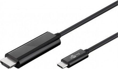 Adapter video Goobay 77528, USB Type C në HDMI, 1.8 m, 4K 60 Hz, i zi