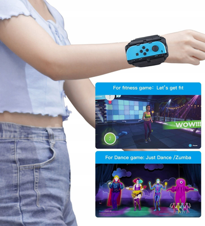 Rrip aksesor për Nintendo Switch JYS NS245, bandë për dorë dhe këmbë, set me 2 zgjatues, i zi