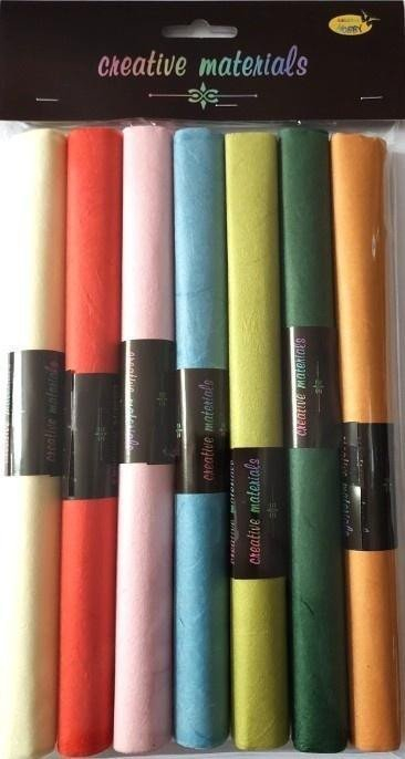 Letër fibër dekorative Hobby, 25g, 23x32cm, set 7 fletë, shumëngjyrëshe