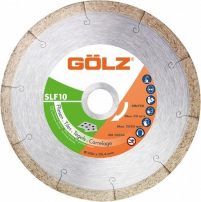 Disk diamant Gölz SLF10, 200 mm, 25.4 mm, për pllaka dhe granit