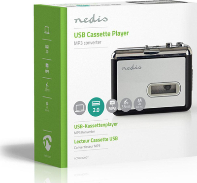 Konvertues kasetë në MP3 portativ USB, me kabllo USB, me softuer, gri