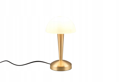 Lampë tavoline CANARIA me prekje, LED 4.9W E14, me rregullim drite, bronz me abazhur të bardhë