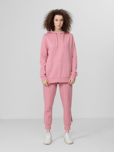 Bluzë me kapuç 4F H4Z22 BLD352, Regular Fit, me xhep kangur, rozë