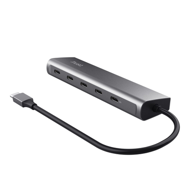 Qendër USB-C Halyx, 5 porte, 100W PD, e argjendtë