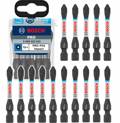 Set bit kaçavidhash Bosch Pro Impact Control PH2, 55mm, 15 copë