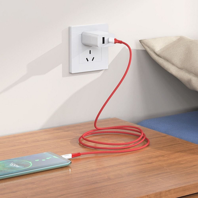 Kabllo USB C Hoco X70, USB C në USB C, 60W, 1m, i kuq