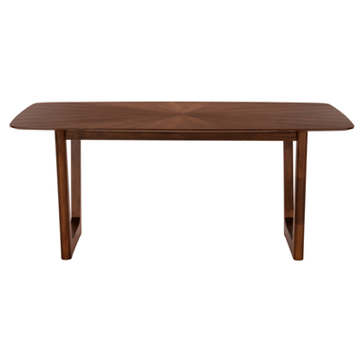 Tavolinë ngrënieje Riner HM9745, MDF me veneer arre, 180x90x76 cm, ngjyrë arre e errët