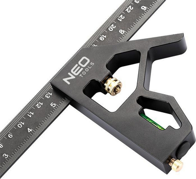 Vizore këndore multifunksionale Neo Tools Square, alumini, 30 cm, e zezë