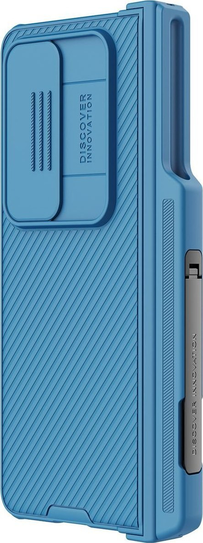 Kllëf telefoni Nillkin CamShield Pro për Samsung Galaxy Z Fold4, me kapak kamere që rrëshqet, me këmbë mbajtëse, blu