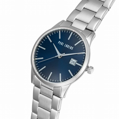 Orë dore Paul Lorens PL14573B-6C1, kronograf, çelik inox, blu e errët