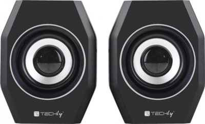 Altoparlantë për kompjuter Techly, USB 2.0, jack 3.5mm, të zinj