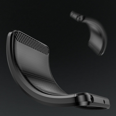 Maskë telefoni Hurtel Carbon Case për Motorola Moto G Power 2023, silikon i butë, efekt karboni, e zezë