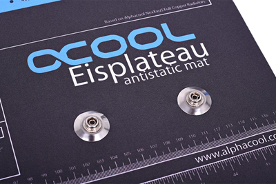 Работна антистатичка подлога Alphacool Eisplateau, 120x60 cm, гумен и текстилен материјал, црна