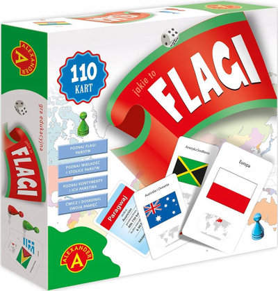 Lojë edukative Alexander What Flags Are These, me flamuj shtetesh, për fëmijë dhe të rritur