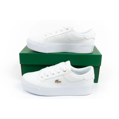 Женски патики Lacoste Ziane Platform W 05216, природна кожа, ѓон Ortholite, бели