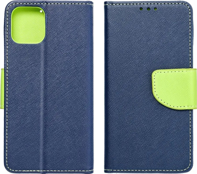 Këndëse libri Fancy për Xiaomi Redmi 13C Poco C65, me mbajtëse, blu navy lime