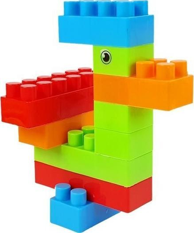 Игра со градежни блокчиња Block, 86 парчиња, во торба, повеќебојни