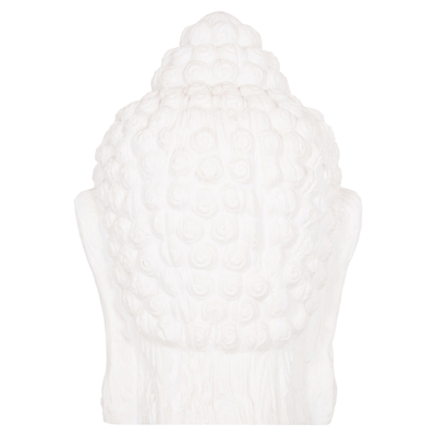 Skulpturë dekorative XXL Buddha Head HM4385.02, 90x90x100 cm, gips, e bardhë