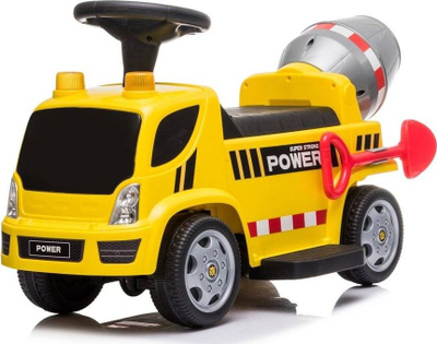 Makina ride-on betoni Power, bateri 6V, me tinguj dhe drita, e verdhë