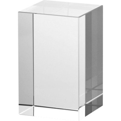 Trofe xhami Tryumf Glass KR5080, formë kuboidi, 8 cm, transparent