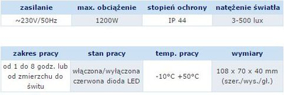 Сензор за самрак Orno OR-CR-209, 1200W, 2-300lx IP44, бел