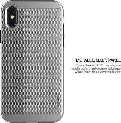Maskë mbrojtëse Obliq Slim Meta për iPhone X, satin silver
