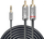 Kabllo audio Lindy 35337, Jack 3.5mm në 2x RCA, 10m, ngjyrë argjendtë