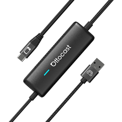 Adapter wireless për veturë Ottocast, MirrorCast, USB në USB C, i zi