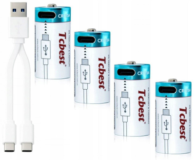 Bateri rikarikueshme iLuv CR123A, set 4 copë, 500mAh, USB C