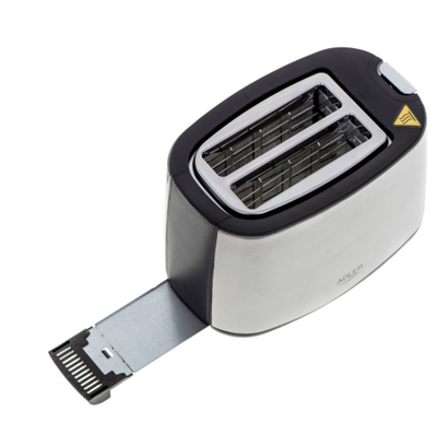 Toaster Adler AD 3214, trupi inoks, shumë nivele thekjeje, argjendtë