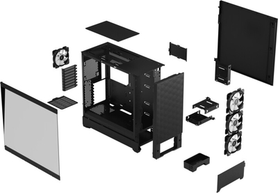 Kasë kompjuteri Fractal Design Pop XL Air RGB Black TG Clear Tint