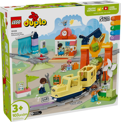 Lodër tren LEGO DUPLO Big Interactive Community Train, interaktiv, shumëngjyrëshe