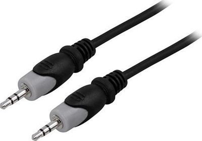 Kabllo audio Deltaco MM-150, 3.5 mm, 2 m, e zezë me gri