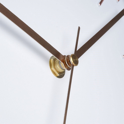 Orë muri Glamour Round, 30cm, metal, ari me të bardhë