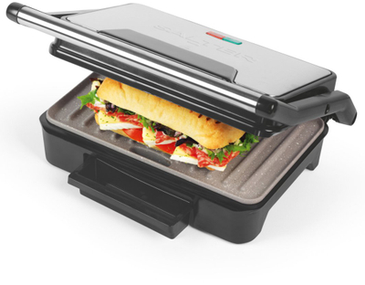 Grill elektrik Salter Panini Grill AND Panini, 750W, 23x14.5cm, inox i argjendtë