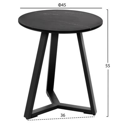 Set tavolina për kafe Rocket 2-pjesësh Φ80cm & Φ45cm (HM21090), zezë