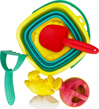 Set lodër rëre Mega Creative 490968, kovë me gjëra shoqëruese, plastikë dhe silikon, shumëngjyrësh
