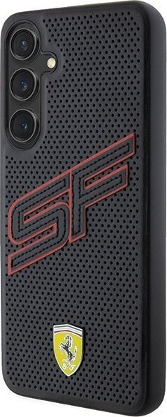Kllëf telefoni Ferrari FEHCS24MPINK, për Samsung Galaxy S24 Plus, hardcase me lëkurë të zezë