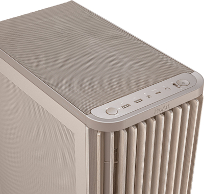 Kuti kompiutri ASUS ProArt PA401 Wood Edition, mid tower, panel me rrjetë, bezhë
