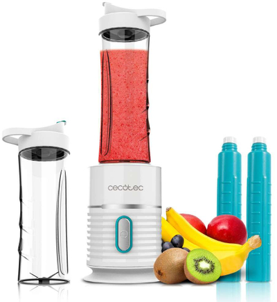 Blender Cecotec Power Titanium 500 EasyGo, 500W, 2 shishe 600ml, i bardhë