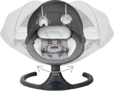 Karrige lëkundëse elektrike MoMi KENANI, me Bluetooth, deri 9 kg, gri e errët