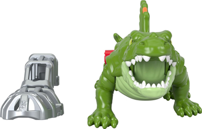 Lodër figurë Imaginext Jurassic World Atrociraptor Tiger, që lëviz me nyje, me harness, portokalli