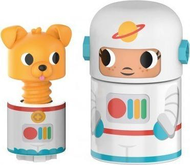 Играчка за градење Educational Insights Design &amp; Drill Bolt Buddies Rocket, со електрична вежба, со фигурини на астронаут и кученце, многуобоени