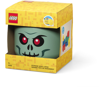 Кутија за складирање LEGO Head - зелен скелет (L)