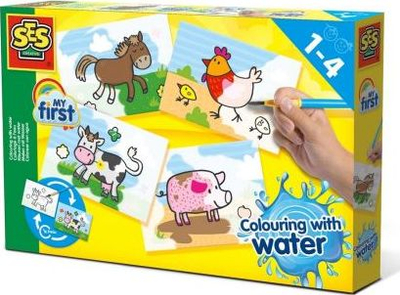 Set pikturimi SES My First Colouring with Water Farm Animals, për kalamaj 1–4 vjeç, shumëngjyrësh
