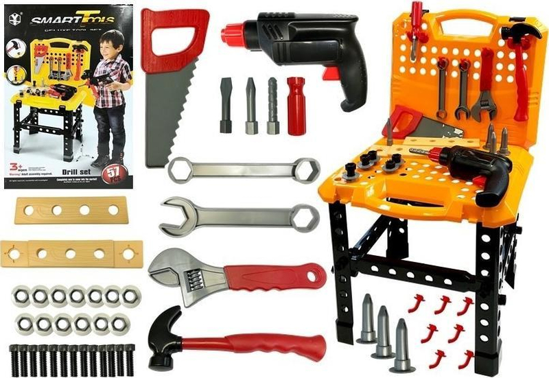 Set lodrash vegla pune LeanToys Large Handyman, valixhe palosëse, i shumëngjyrshëm