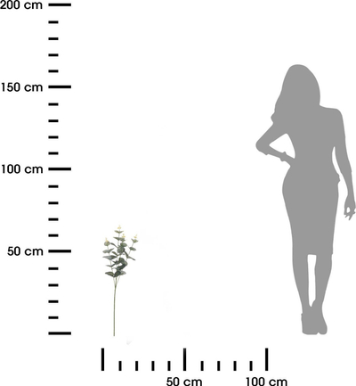 Degë dekorative artificiale Eukalipt, 65 cm, plastike, e gjelbër