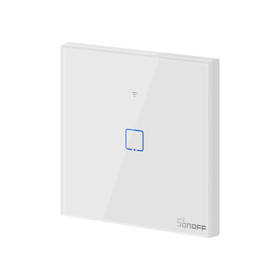 Ndërprerës Inteligjent me Prekje Sonoff T0 EU TX, Wireless, 1 Kanal, i Përshtatshëm me iOS/Android, Amazon Alexa/Google Assistant, me Panel Xhami, i Bardhë.
