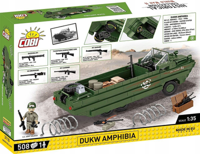 Set ndërtimi Cobi Historical Collection WWII DUKW Amphibia, 508 pjesë, shkalla 1:35, shumëngjyrësh